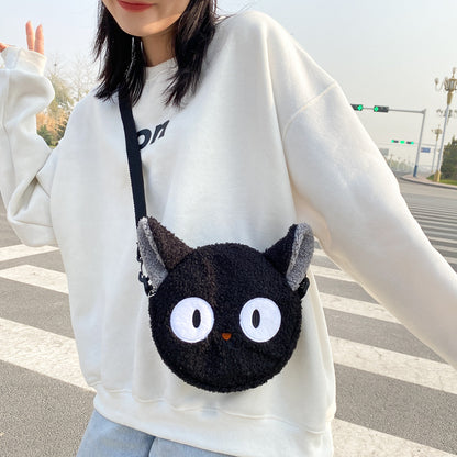 Women's Bag Autumn/Winter New Cute Doll Women's Shoulder Bag Fashionable and Stylish Crossbody Plush Small Round Bag Student Bag